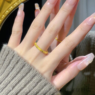 ABJB老鳳凰999黃金足金櫻花金戒指素圈條戒新款指環(huán)送女友禮物 1.65g 10 號(配證書質(zhì)保單)