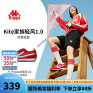 KAPPA卡帕輕風(fēng)鞋風(fēng)箏女鞋休閑鞋女2025春季新款品類慢跑鞋運動跑鞋子女 新年紅/經(jīng)典白 35