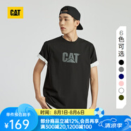 CAT卡特春新品男涼感設(shè)計反光logo印花短袖T恤輕戶外 黑色 L