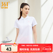 361°運(yùn)動(dòng)翻領(lǐng)t恤2025年春夏季新款休閑透氣短袖情侶POLO衫開學(xué)季 【女款】本白 S