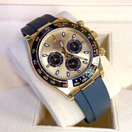 勞力士王子原裝進(jìn)口手表瑞士正品迪通拿男表男士金全表自動(dòng)機械表多功能男表 膠帶 間金金面 40mm