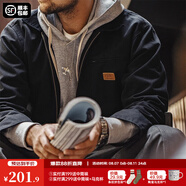馬登工裝星際穿越底特律獵裝夾克男秋季J001美式帆布巴恩風(fēng)翻領(lǐng)外套 黑色 M