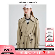 VEGA CHANG風(fēng)衣外套女2025年春秋新款中長(zhǎng)款高級(jí)感純色大衣 摩卡棕 L