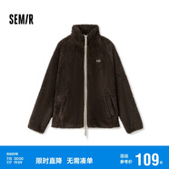 森馬（Semir）外套女插肩袖珊瑚絨仿羊羔毛2024冬季立領(lǐng)寬松夾克109724108003