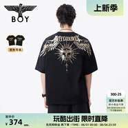 BOY LONDON【暗黑羅盤】夏情侶款短袖權杖印花炸街潮牌T恤N01906 黑印金N01906 經典升級款 L