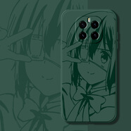 信盛宏 適用榮耀GTPRO手機殼吾王新款榮耀GT二次元潮牌小鳥(niǎo)游六花硅膠殼honor高級防摔全包保護套 暗夜綠-中二病F灰 榮耀GT