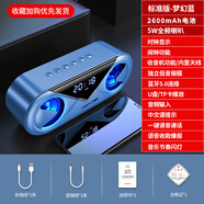 力勤無線藍牙音箱大音量家用鬧鐘音響3D環(huán)繞雙喇叭手機超重低音炮小型 標準版夢幻藍震撼低音+收款播報 標配品牌直銷/3年換新