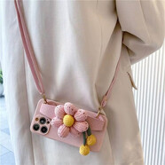 優(yōu)選ins粉花腕帶VIVOX90手機殼支架X80/X70pro+適用于Y52S/Y76S/Y55S/ 粉花腕帶 斜跨掛繩 vivoY66