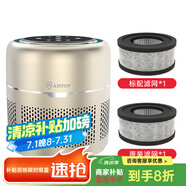 安拓浦 桌面空氣凈化器除二手煙辦公室家用臥室除異味甲醛除灰塵過敏原細菌過濾器小型清新機 桌面空氣凈化器【母嬰款  香檳色】+原裝濾網(wǎng)*1