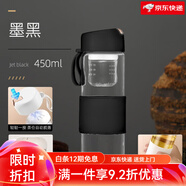 優(yōu)道茶水分離磁吸茶倉隨行泡茶保溫杯不銹鋼大容量水杯男車(chē)載 【玻璃款】黑色_ 450ml