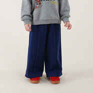 允兒媽寶寶幼兒園秋季新款純棉休閑運動(dòng)褲允兒媽春秋時(shí)尚衛褲寶寶褲子潮 寶藍色 現貨 110