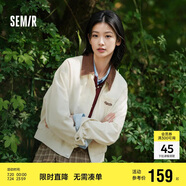 森馬外套女小個子鹽系百搭潮流寬松春秋撞色翻領(lǐng)夾克109524108003