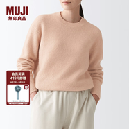 無(wú)印良品 MUJI 女式 含牦牛絨駱駝絨圓領(lǐng)毛衣 長(cháng)袖針織衫秋 冬季 煙熏粉色 M -L(165/88A)