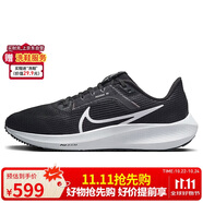 耐克NIKE跑步鞋女飛馬40氣墊PEGASUS 40運動鞋DV3854-001黑白36