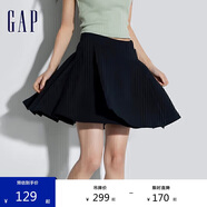 GAP女裝春秋時尚學(xué)院風(fēng)迷你百褶針織短裙減齡半身裙876133
