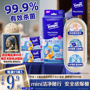 得寶（TEMPO）戴珍珠耳環(huán)的少女藝術(shù)聯(lián)名 櫻花濕巾 8片*6包 殺菌率99.9% 便攜款