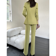 詩(shī)璐雅（SHILUYA）西裝小眾設計時(shí)尚街頭芥末綠2025 k型修身白色休閑女裝 單件褲子 S