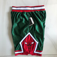 杜西哲（DUXIZHE）全刺繡 公牛隊1號羅斯ROSE球衣23喬幫主城市版復古美式籃球服套裝 公牛絲光綠色配套球褲 M