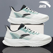 安踏（ANTA）男鞋運(yùn)動(dòng)休閑鞋2025新款網(wǎng)面軟底跑步鞋輕便透氣厚底增高老爹鞋子 5535F-2象牙白/灰霧藍(lán) 41