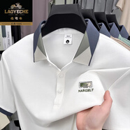 老爺車(chē)優(yōu)質(zhì)新疆棉短袖T恤男夏季新款寬松透氣休閑百搭時(shí)尚胸標POLO衫男 8591白色 M 建議95-115斤