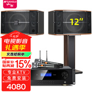 山水（SANSUI）FK-101 家庭K歌 10寸12寸 10喇叭 KTV音響套裝 家用會(huì)議卡包唱歌音響電視卡拉OK音箱效果器點(diǎn)歌機(jī) FK121三分頻10單元音箱+功放+美聲話筒