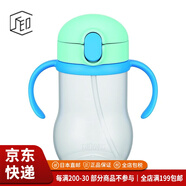 膳魔師（THERMOS）【JD物流 日本直郵】吸管杯寶寶學飲成長訓練杯兒童塑料水杯 NPD-350 (LB)藍綠色 350ml 一個裝