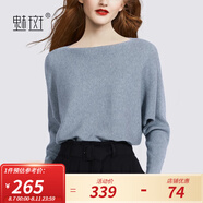 魅斑休閑純色簡(jiǎn)約減齡套頭針織衫氣質(zhì)上衣2023秋季百搭一字領(lǐng)毛衣 灰色 均碼
