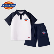 Dickies童裝男童夏季套裝小童polo衫兩件套男孩撞色衣服兒童夏裝男寶T恤