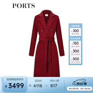 PORTS寶姿秋冬新品女裝長(cháng)袖短大衣LL9C062LZW042 南瓜紅 L (8)