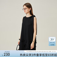范思藍恩花梨裙 無袖設(shè)計感氣質(zhì)A字連衣裙夏裝新款韓版系帶蝴蝶結(jié) 黑色 S