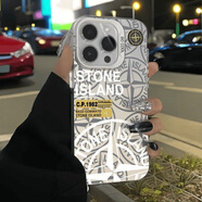 拉瑪迪 適用蘋(píng)果17ProMax手機殼標簽石頭島iphone17air新款全包防摔保護套潮牌十字星男創(chuàng  )意超薄個(gè)性 月光銀C-潮牌石頭島 蘋(píng)果17AIR