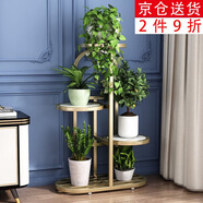 思故軒（SIGUXUAN）落地花架鐵藝花盆架多層陽(yáng)臺(tái)客廳戶外綠蘿花架收納裝飾架爬藤花架 H9085納米金【長(zhǎng)50寬24高81