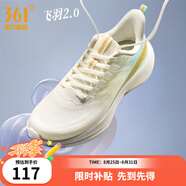 361度運動(dòng)鞋女鞋飛羽2夏季超輕網(wǎng)面透氣跑鞋緩震女健身跑步鞋女 薄紗藍/羽毛白 35