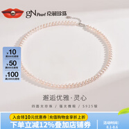 京潤(rùn)珍珠項(xiàng)鏈靈心925銀淡水珍珠項(xiàng)鏈年輕款扁圓強(qiáng)光項(xiàng)鏈禮物送女友