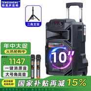 TEMEISHENG 特美聲SL12-31廣場舞音響戶外低音炮大音量家用k歌唱歌便攜式藍(lán)牙移動戶外音響大功率藍(lán)牙音箱 10寸標(biāo)配+2支無線話筒+支架