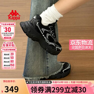 卡帕（Kappa）女鞋夏季網(wǎng)面運動鞋子女款網(wǎng)鞋增高老爹鞋休閑跑步鞋 黑色 35