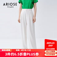 艾諾絲雅詩商場(chǎng)同款夏季新品時(shí)尚通勤高腰直筒休閑褲長褲女20513014 奶油米 2XL