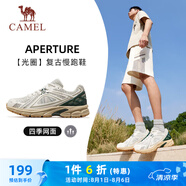 駱駝（CAMEL）復(fù)古運(yùn)動(dòng)男鞋全地形跑步休閑慢跑鞋子 X14B09L7013 米白/綠 38