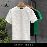 薩拉維夫（Sllavif）品牌運(yùn)動(dòng)T恤男夏季2025新款中青年流行凹凸感韓版圓領(lǐng)半袖 白色 M