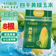 十月稻田 【四平】黃糯玉米 3.52斤(220g*8根)東北玉米棒 低脂早餐 