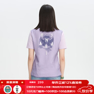 鬼洗秋季新款 剪紙蝴蝶透明網(wǎng)紗短袖T恤女潮牌棉休閑半袖 B840240 淺紫色 61 XL (170)