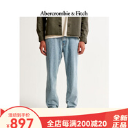 ABERCROMBIE & FITCH男裝春秋美式復(fù)古高街潮流淺色水洗磨邊寬松 36/32(180/92A)