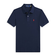 POLO SPORT美國保羅純棉polo衫男休閑商務(wù)夏季新品保羅短袖T恤男 寶藍色紅標 2XL 建議185-200斤歐碼偏大
