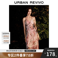 UR2025夏季新款女裝波嬉風(fēng)碎花褶皺收腰掛脖連衣裙UWH750035 水粉印花 XS