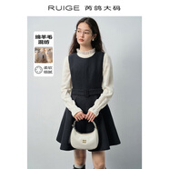 芮鴿大碼女裝【柏林往事】羊毛背心裙連衣裙毛呢秋冬微胖mm裙子 優(yōu)雅灰裙子 2XL