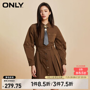 ONLY秋冬氣質(zhì)百搭翻領(lǐng)A字牛仔短裙連衣裙女|123442008 E10 幼獸棕色 S (160) 80A