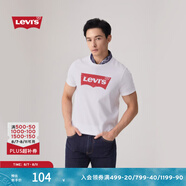 Levi's李維斯情侶美式寬松印花時(shí)尚簡約舒適潮流純棉圓領(lǐng)短袖T恤 白色 002A0-0000 L