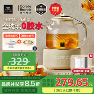 World Kitchen康寧養(yǎng)生壺 全玻璃恒溫壺煮茶壺煮茶器1L 辦公室熱牛奶神器保溫壺家用花茶壺?zé)畨仉姛崴畨刂笏畨?【茶漏+燉盅款】+全玻璃蓋子 1L