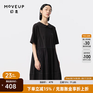 幻走（MOVEUP）2024夏季新款.FUN系列娃娃領(lǐng)趣味撞色口袋設計師連衣裙 黑色 M