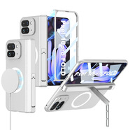 GKK谷歌Pixel10ProFold磁吸手機殼高級感硬殼無線充帶支架折疊屏 【殼膜】側包支架-無線充-氣質銀AA109402 谷歌-Pixel10ProFold